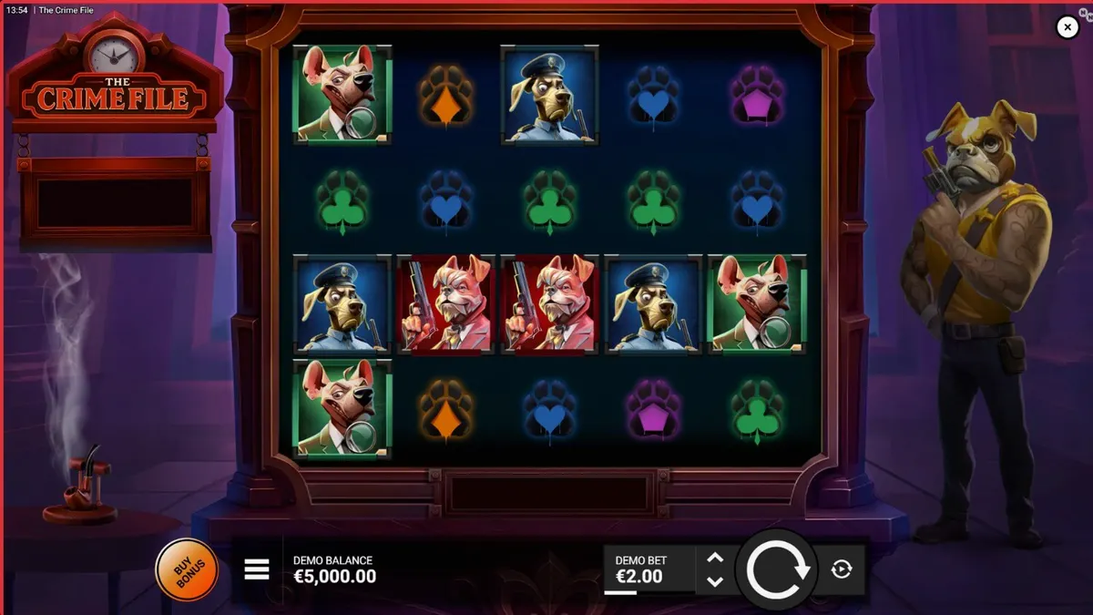 The Crime File slot noir detective theme